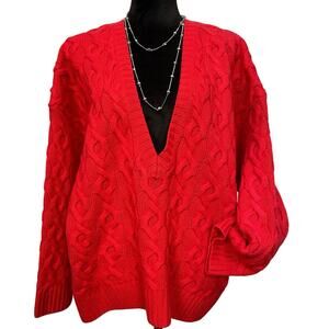 NWT - Signature Nordstrom Cashmere Plunge V-Neck Sweater